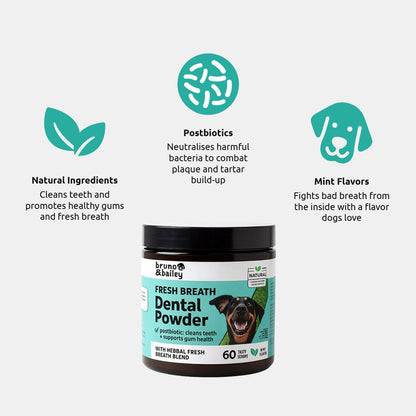 Fresh Breath Dental Powder for Dogs (60 scoops)